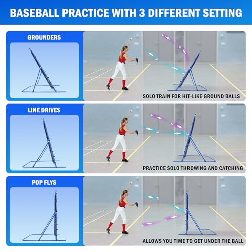 Image of Soccer Baseball Rebounder Soccer Goal Net, Volleyball Rebound Pitchback Net | Quick Switch Angle Soccer Softball Training for Ball Control, Passing, Bounce Back Practice, Easy Setup Lacrosse Soccer Gifts
