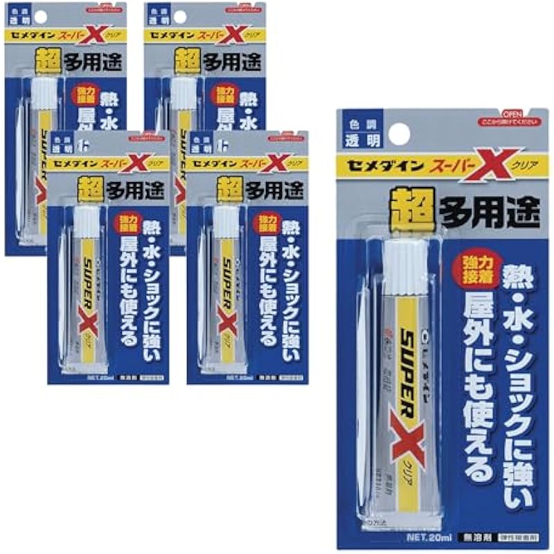 Cemedine Super Musturpose Adhesive X Clear 20ml Ax-038 x 5 병 세트