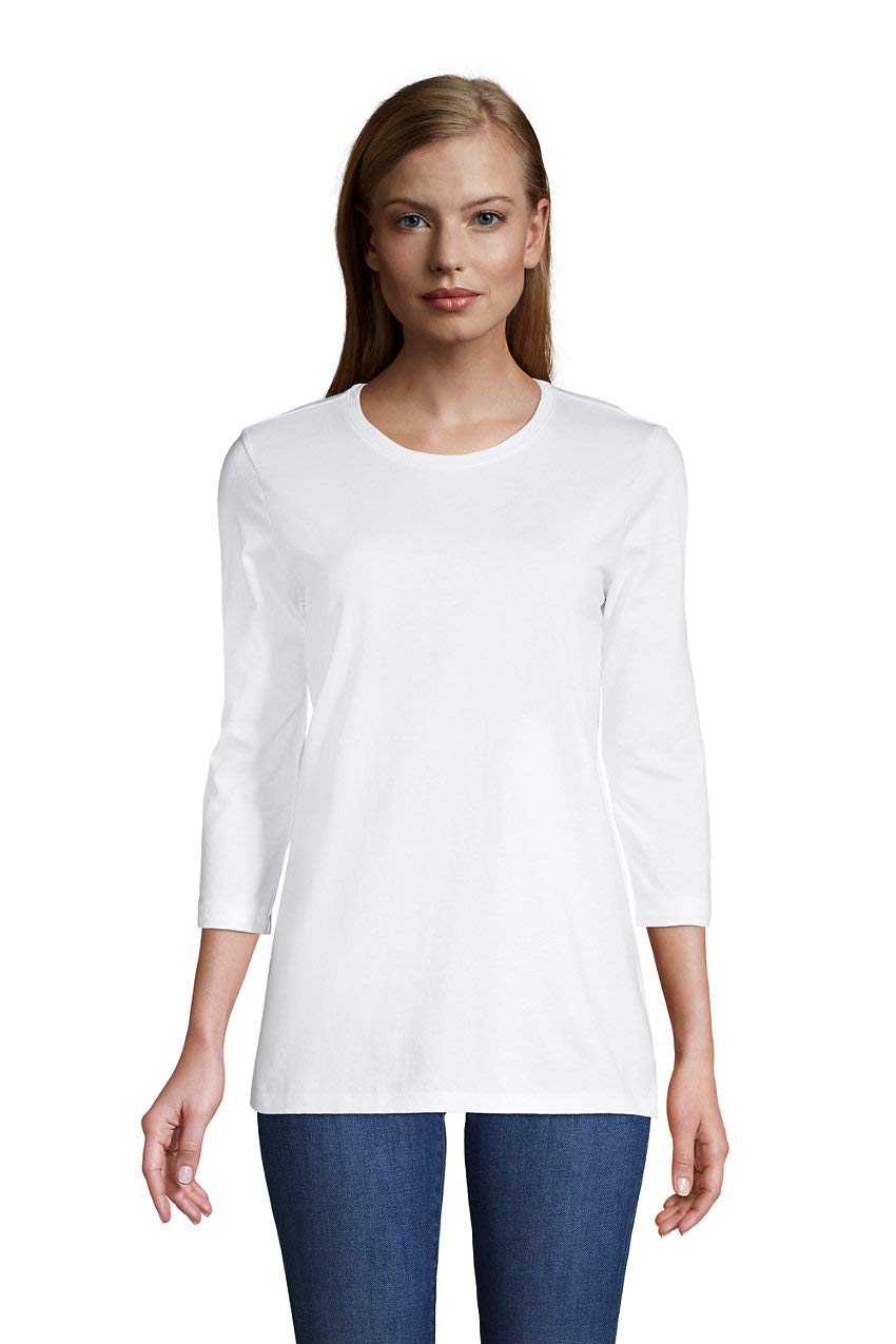 Lands' EndWomen's 3/4 Sleeve Supima Cotton Crewneck Tunic
