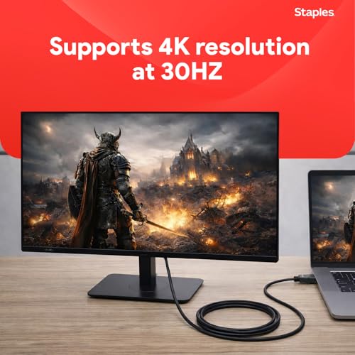 Câble audio/vidéo HDMI vers HDMI Staples TECH noir mâle-mâle - 4