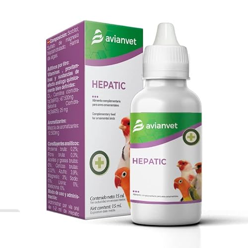 AVIANVET Hepatic | Suplemento Nutricional líquido para Aves | Mejora la Salud Hepática y el Bienestar Aves (15 ML)