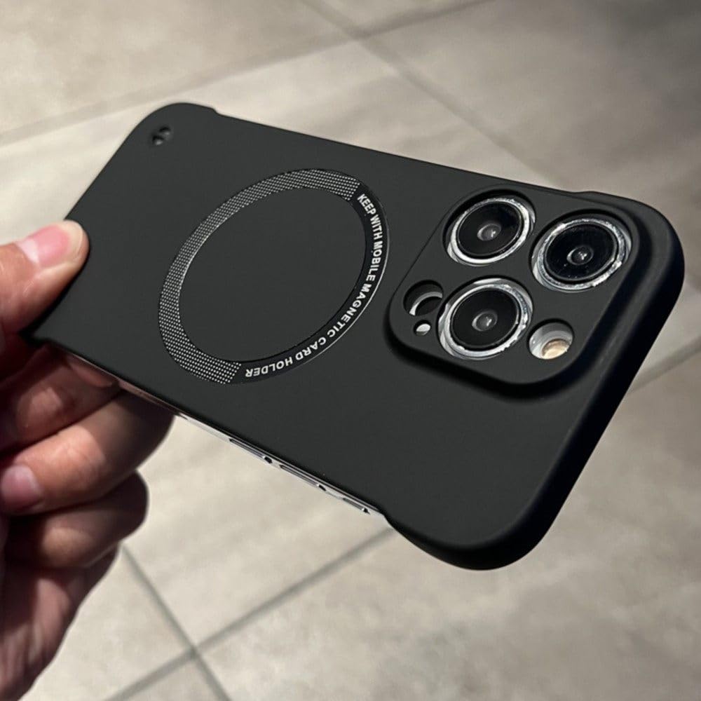 Rahmenlose Hülle Für IPhone 15 Pro Max – Magnetisch, Ultradünn (1 Mm), Mit Schutzrand, Kabelloses Laden Möglich