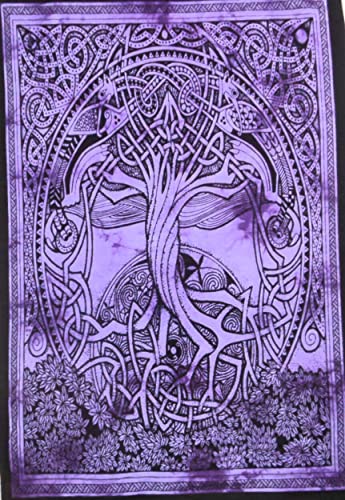 Asav Celtic Mind Tree Of Life Poster Hippie Décor Small Tapestry Wall Hanging Collage Leaf Bohemian Tapestries Art Psychedelic Small Hippie 40X30 Inches (40 X 30 Inhes, Purple Color) #TOP4