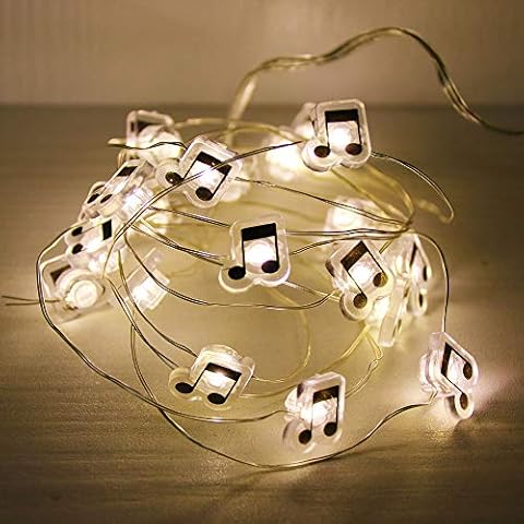 GUOCHENG Music Note Accessories Firefly Moon String Lights Battery Power LED Decorative Starry String Light for Wedding Party Xmas Tree Bedroom (Music Note) Cover
