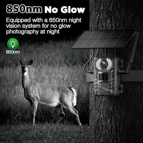 VOOPEAK Cellular Trail Camera - 2K Live Streaming Game Camera with Built-in SIM Card, 0.1s Motion Activated for Wildlife Monitoring with 850nm No-Glow Night Vision, IP66 Waterproof
