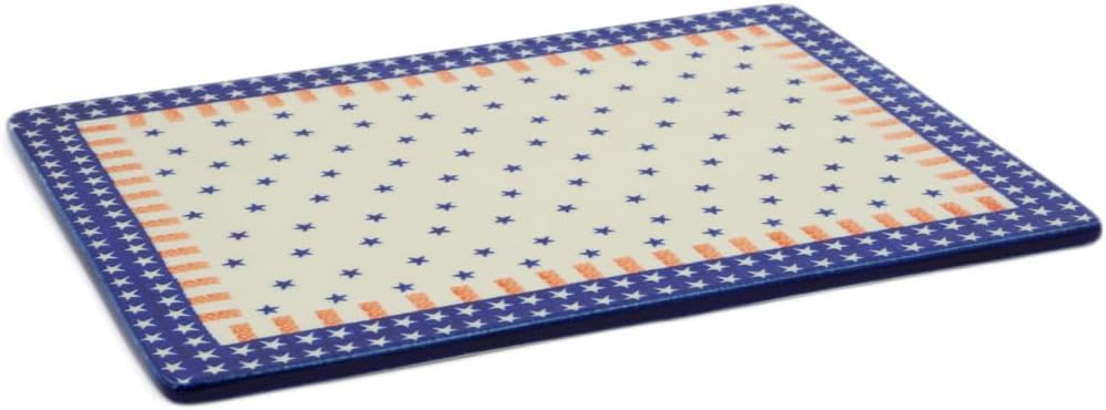 Polmedia Polish Pottery Cookie Sheet - Classic Americana Pattern Handmade in Boleslawiec Poland by Ceramika Artystyczna + Certificate of Authenticity