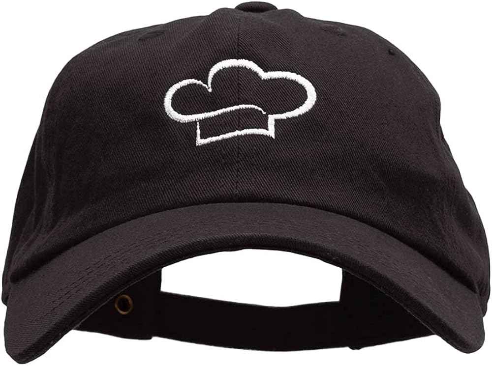 The Chef Hat Helmet Embroidered Washed Cap Black OSFM at Amazon Men’s