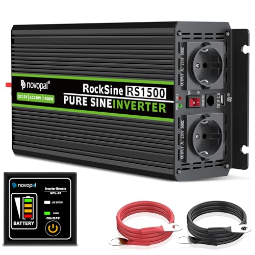 novopal 1500W KFZ reiner Sinus Spannungswandler-Auto Wechselrichter 12v auf 230v Umwandler-Inverter...