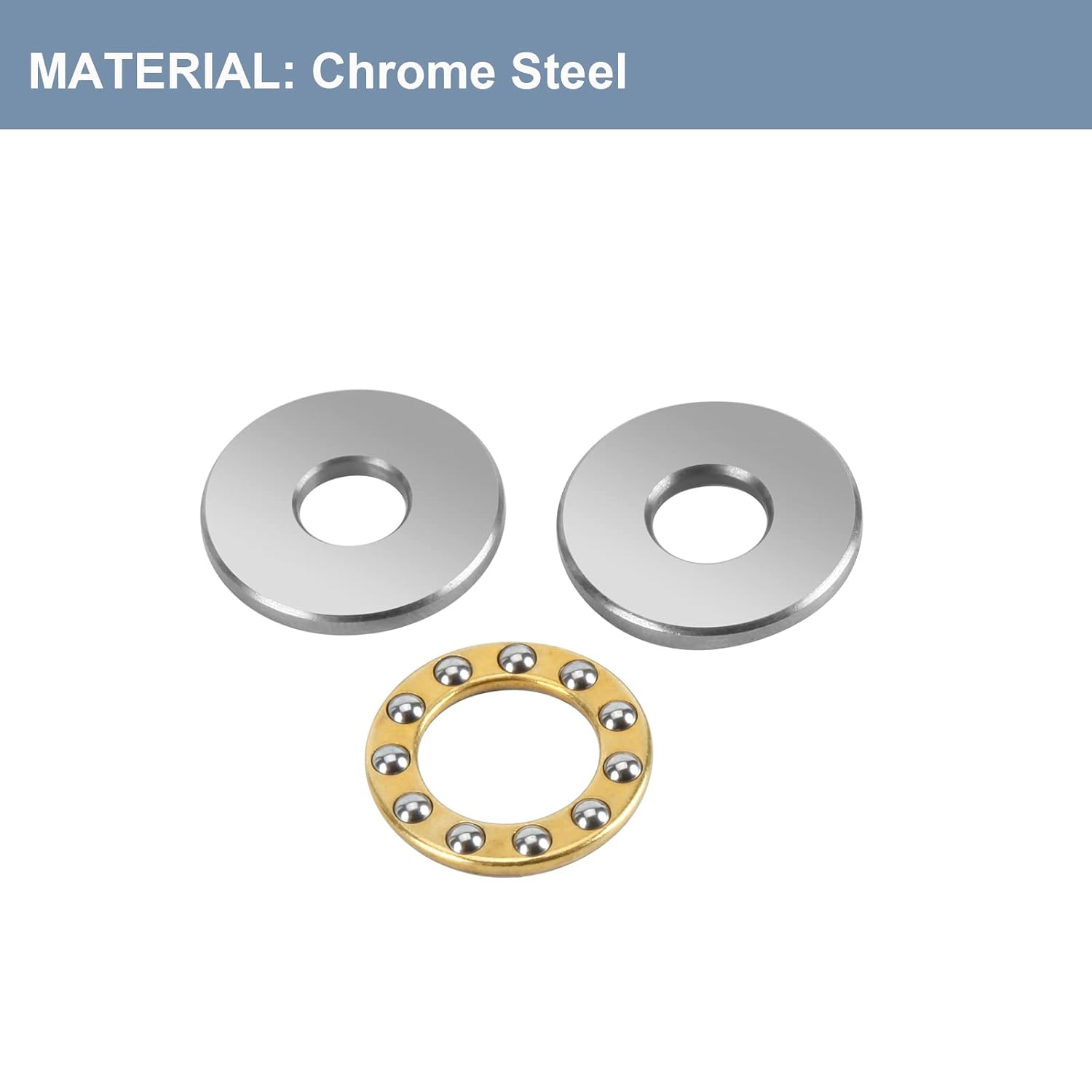 Thrust Ball Bearings, 10pcs F8-22M Miniature Plane Axial Ball Bearing 3-in-1, 8mm x 22mm x 7mm Chrome Steel Single Direction