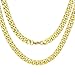 Adecco LLC Gold Chain Necklace, Ultra Luxury Look& Feel Real Solid 14k Gold plated Curb Fake Chain Necklace 10mm