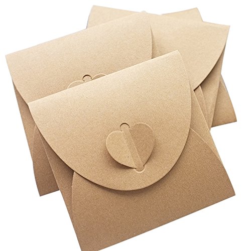 Misura: 130*130mm 50 bustine busta custodia MISURA 13 * 13CM cuore regalo per CD e DVD In carta Kraft