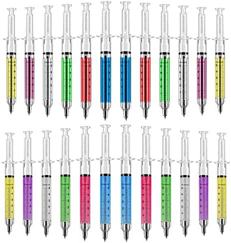 UMPE Syringe Pens Nurse Pens,24 Pcs 12 Colors Novelty Color Pens Ballpoint School Supplies Pens Set for Medical Party Favors, Nurse's Day,Birthdays, Children's Day and Christmas Halloween Party Toys