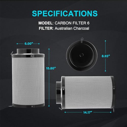 image for HealSmart 6 Inch Air Carbon Filter 6
