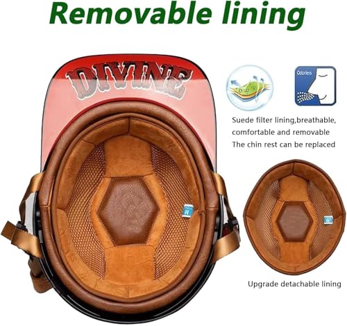 Image of Baseball Motorcycle Half Helmet DOT Approved for Adults Universal Hat Style Helmet with Adjustable Quick Release Buckle Fits Bicycle Cruiser Scooter