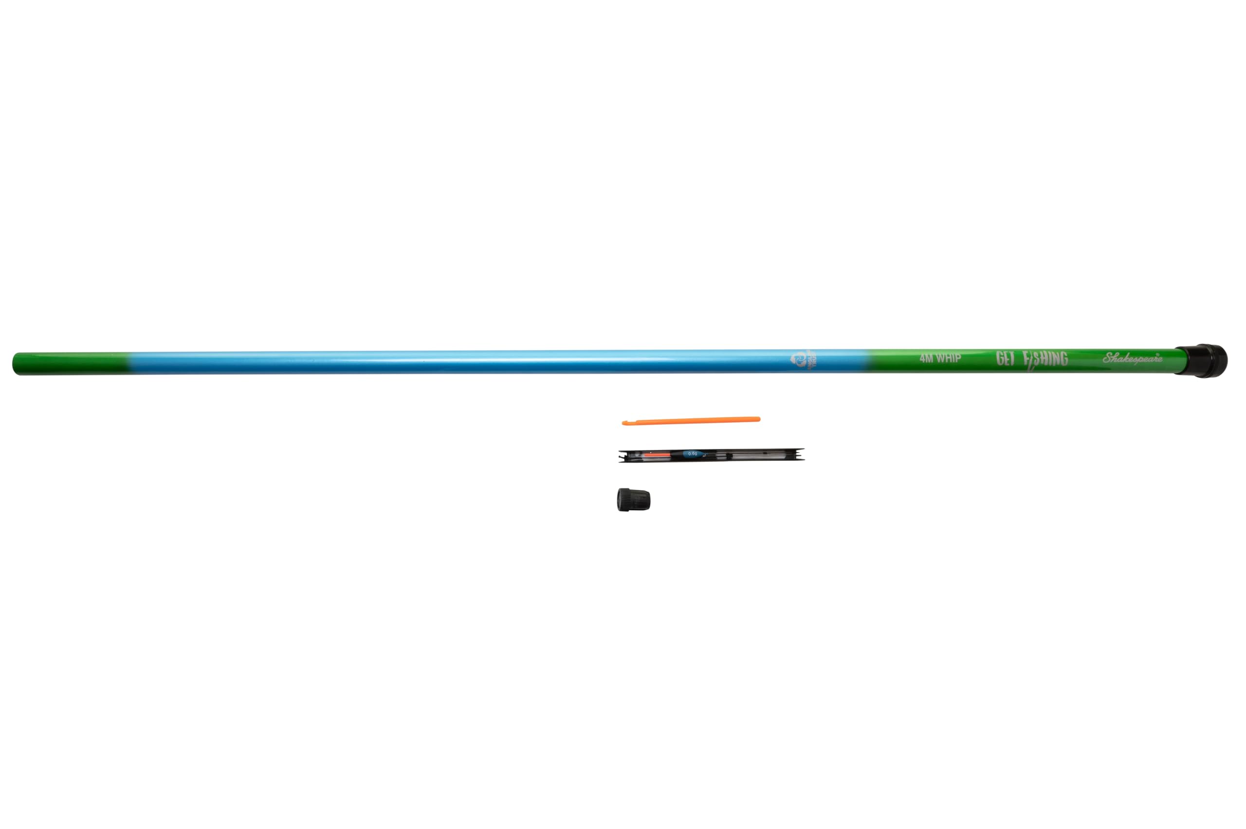 SHAKESPEARE Fishing Rod and Reel Combo, Get Fishing 4m Whip Set, Perfect Entry Set Up for Anglers, Sea, Lake, River Fish, Ready To Fish Start Up, Family Fishing Set Up
