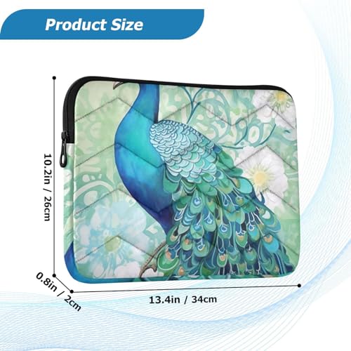 Funda para portátil 13-14 pulgadas impermeable con diseño pavo real miniatura 3