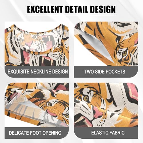 Little Boys Girls Sleepover Pajama Set Short Pjs Pyjamas Set for Teens Loungewear 12Y Colorful Cartoon Animal Tigers pijama para jovenes hombres4