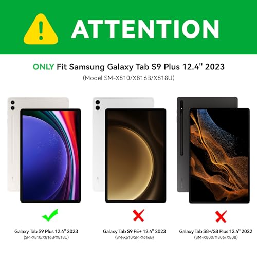 Image of GreenLaw Samsung Galaxy Tab S9 Plus Keyboard case, 7 Color Backlit, Magnetic Detachable, Smart Touchpad, S Pen Holder, SM-X810 /X816B /X818U for Samsung Tab S9+ 12.4 inch 2023, Black