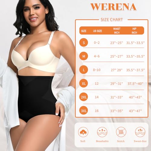 Image of Werena Tummy Control Shapewear Panties for Women Panty Girdle High Waisted Body Shaper Cross Shaping Underwear