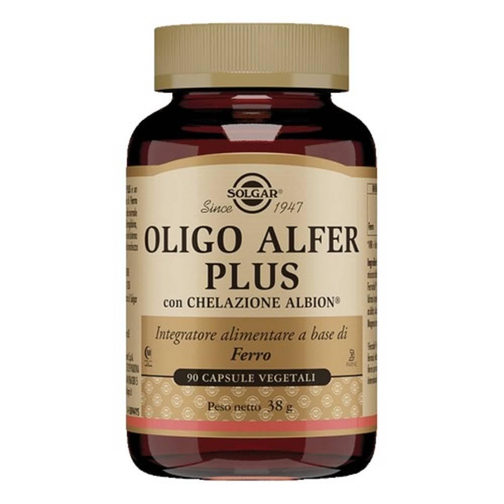 Solgar OLIGO ALFER PLUS – Ferro bisglicinato “gentile”, alta biodisponibilità, 90 capsule vegetali