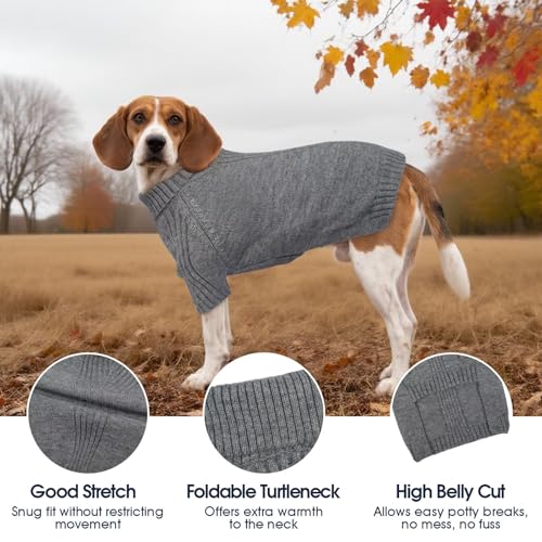 Image of Great Dane Sweater,5XL Extra Large Sweater for Giant Breed Dogs in Winter | Turtleneck Cold Weather Outfit, For Senior & Short-haired Giant Dog Clothes, Elastic Pullover for Saint Bernard,Mastiff