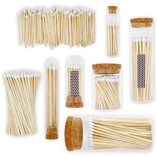4\" Classic White Tip Matches (100 Count, with Striking Stickers Included) | Decorative Unique & Fun for Your Home, Gifts, Accessories & Events | Premium Long Wood Safety Matches by Thankful Greetings - Thumbnail 5