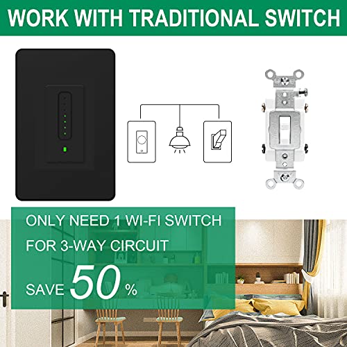 3 Way Smart Dimmer Switch By Martin Jerry | Black Touch Trailing Edge 4 Way Smart Dimmer Switch, Smartlife App, Compatible With Alexa As Wifi Light Switch Dimmer, Works With Google Home #TOP3