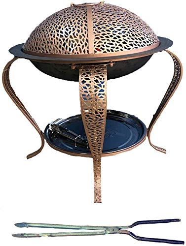 Heizung Feuerstelle for Gärten, Feuerstellen Schüsseln for Gärten Innenhof Gusseisen Runde Wood Burning, Firepits und Feuerschalen mit Deckel Grill