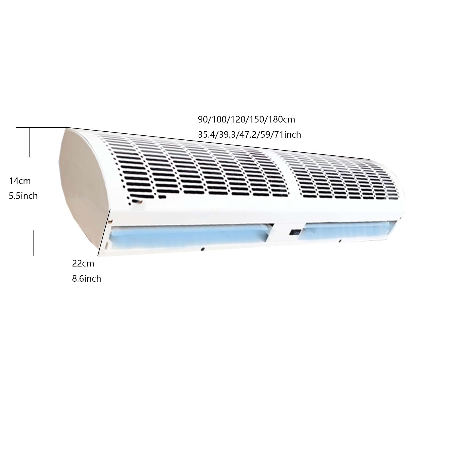 Cortina de Aire Comercial de bajo Ruido con Control Remoto, Cortina de Aire for Puerta, Aislamiento de Almacenamiento en frío, Comodidad Natural del Viento(90cm(35.4inch))