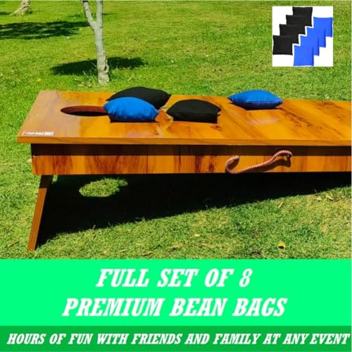 Image of Beewibe Classic Cornhole Board Game Kit - Available in 4'x2' Size - Comes with 8 Cornhole Bags (Cornhole Board Game Set)