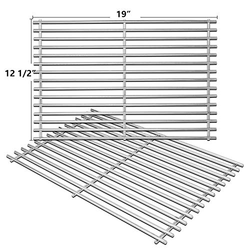 19 Inch Stainless Steel Grill Grates For Brinkmann 810-8401-S 810-8532-F 810-8534-S 810-2200-0, 810-2210-0, Charbroil 4632210, Broil-Mate, Charmglow, Turbo Gas Grill, Char Griller Replacement Grates #TOP1