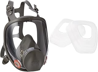 3M Silikon-Vollmaske, Größe M, 1 Stück, 6800M, EN-Sicherheit zertifiziert & K0501 70-0707-5798-7 Beutel mit 2 Ringen zur Kombination von Staubfiltern