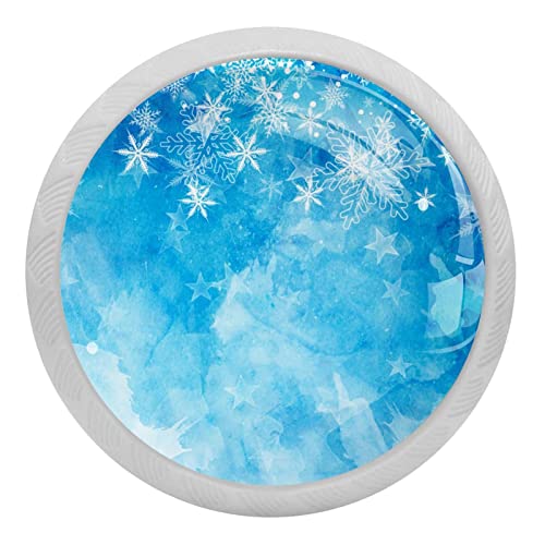 Bouton de tiroir commode en verre flocon bleu rénover meuble - 2