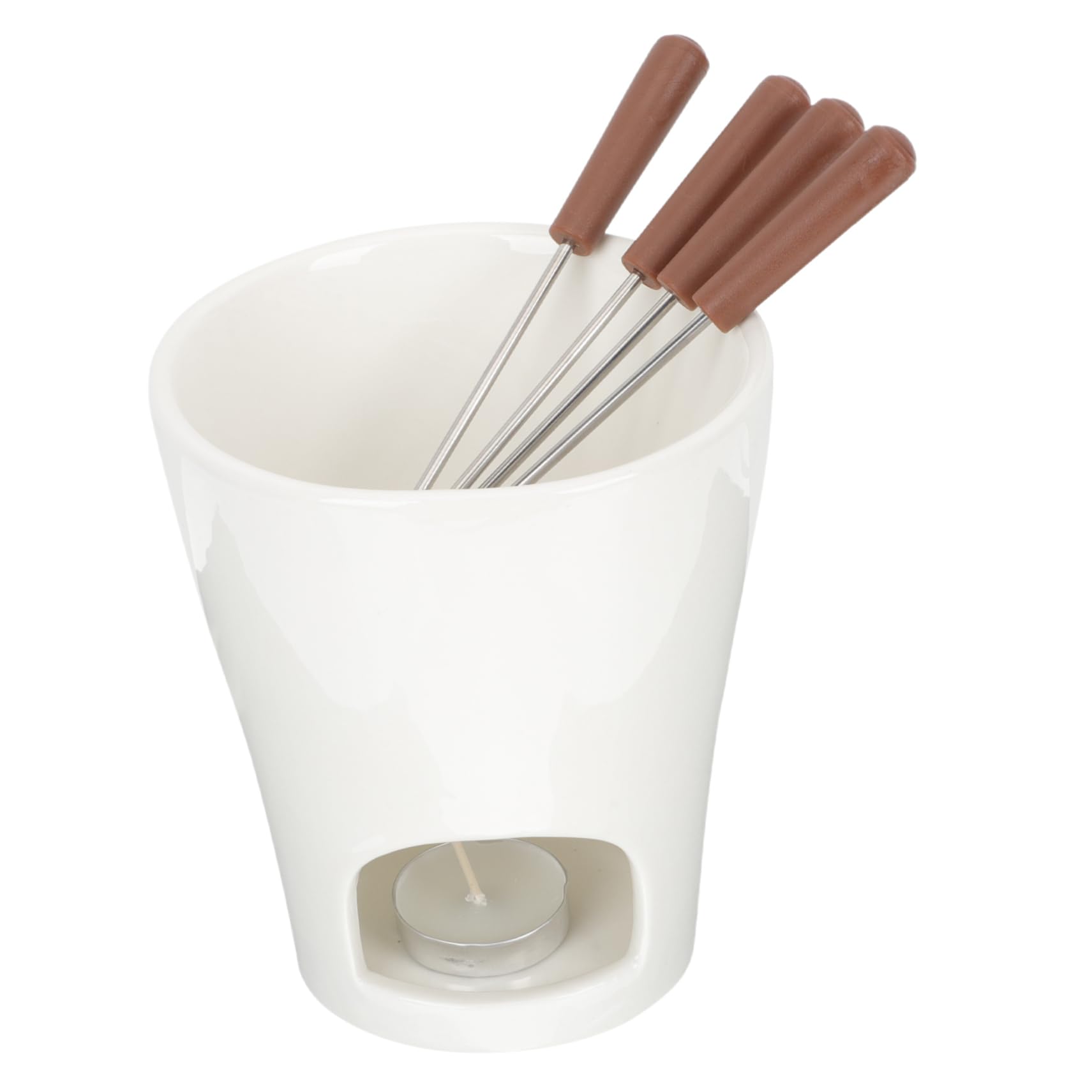 DECHOUS 1set Ceramic Melting Pot for Cheese and Compact Food Warmer for Fondue Parties Easy to Clean and Store for Desserts and Candies