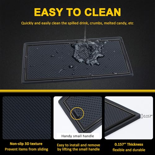 TOPINSTALL Accessorize Interior Mats Compatible with 2018-2024 Toyota Camry Accessories, Non-Slip Cup Holder Mats Door Pocket Pads Center Console Rubber Liners-Black Trim (16 PCS) by TOPINSTALL - Image 4