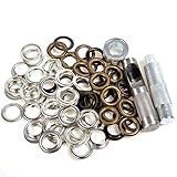 Innendurchmesser 20 mm, 50 Sets (jedes Set enthält 1 Öse und 1 Unterlegscheibe), Ösen-Sets mit Stanzwerkzeug.