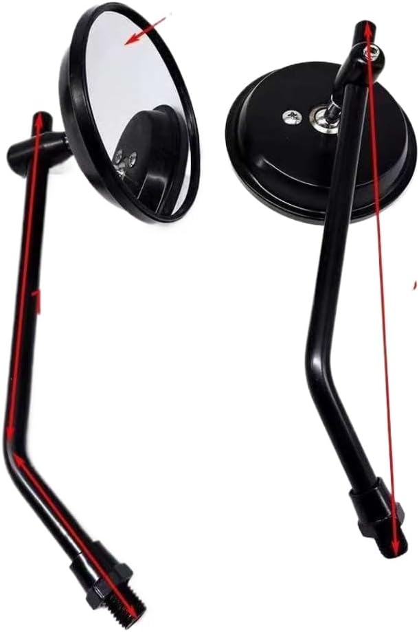 Pair Universal Motorcycle 10mm Rear View Mirror Side Mirrors For Scooter Dual Sport Bike