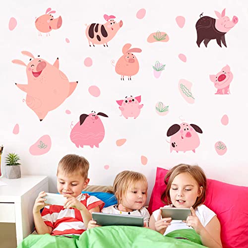 Sticker vinilo decorativo set cerdo caricatura 4 hojas miniatura 5