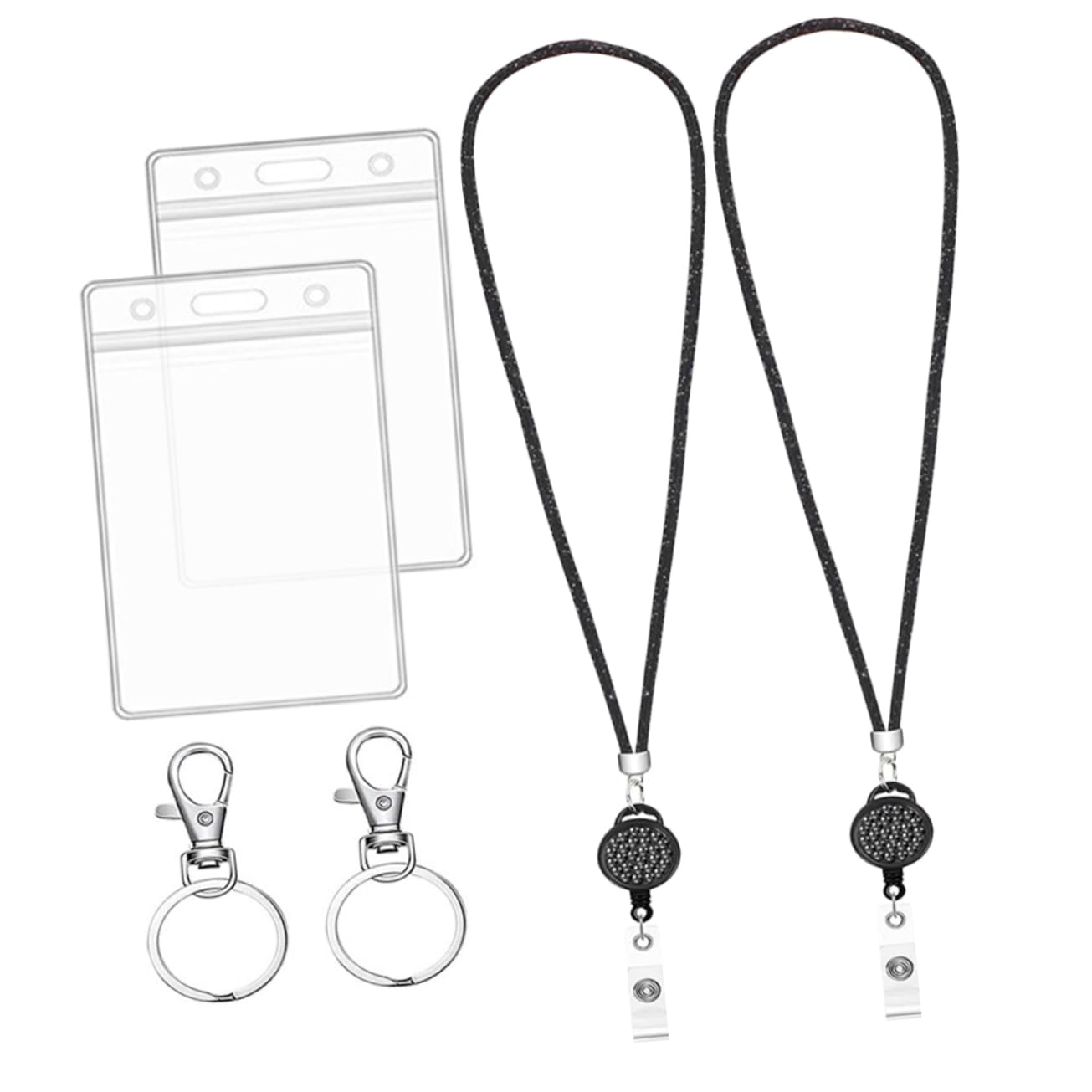 Lanyard With Card Holder, Adjustable Retractable Lanyards ID Badge Holder, For ID Card, Office, School(Moon