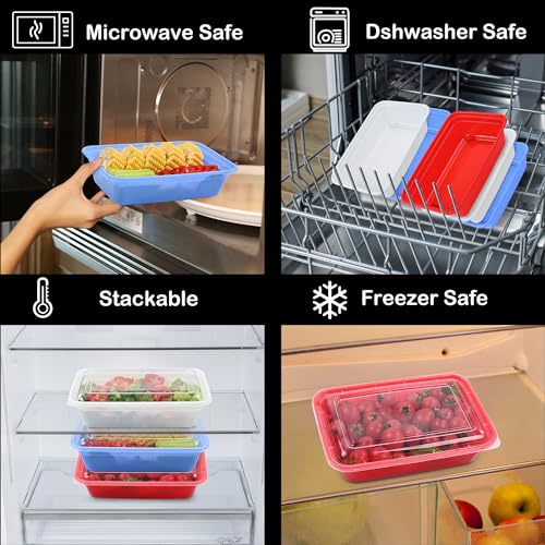 LOKATSE HOME 16 Pack 1 Compartment Multi-Color Meal Prep Food Storage Containers with Lids Reusable Lunch Bento Boxes, BPA Free, Stackable, Microwave/Dishwasher/Freezer Safe (38 oz) - Image 6