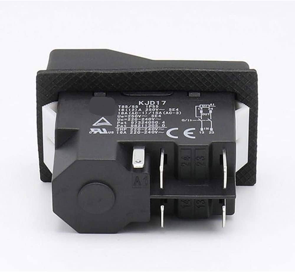 Botón, interruptor magnético. Interruptor de encendido y apagado monofásico KJD17, interruptor electromagnético de botón pulsador de 5 pines, AC250V 16A, interruptores de herramienta eléctrica de arra