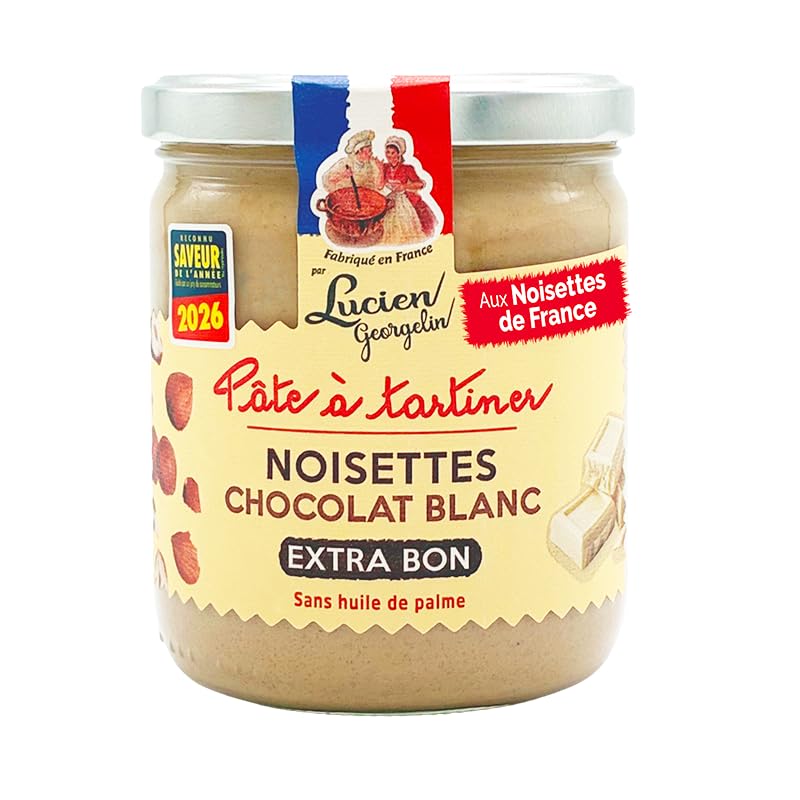 Lucien Georgelin Pâte à tartiner noisettes & chocolat blanc 3x400g | Noisettes de France
