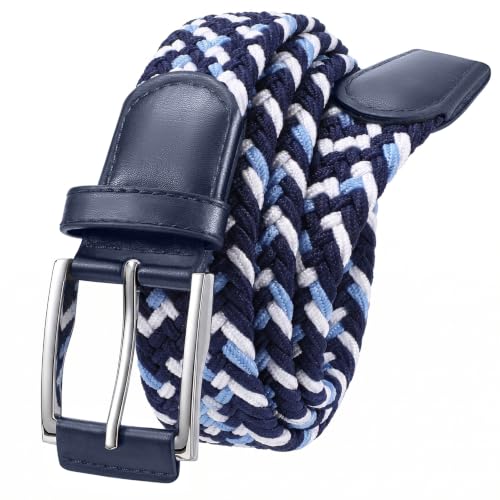 Image of XZQTIVE Braided Stretch Belt Mens Gift Elastic Woven Belt for Golf Casual Pants Shirts Jeans
