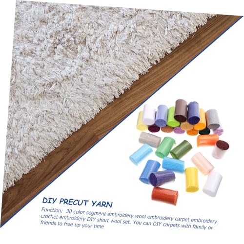 EXCEART Pre-Cut Yarn Set 30 Rolls Polyester Precut Yarn for Latch Hook Rugs Crochet Projects Knitting Supplies DIY Blanket Cushion Rug Crafts 2.36 X 1.57 X 1.57 in by EXCEART - Image 3