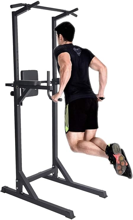 Power Tower Dip Station Pull Up Bar for Home Gym Adjustable Height Strength Training Workout Equipment,Pull Up Bar Station