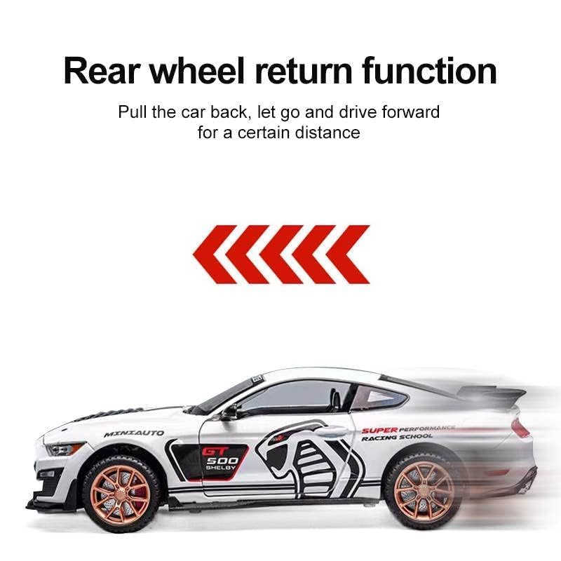 Image of SPITEN Mustang GT500 1:32 Scale Model Car Exclusive Alloy Metal Pull Back Die-cast Car Diecast Metal Pullback Toy car with Openable Doors & Light Music Best Gifts Toys Kids【Colors as Per Stock】