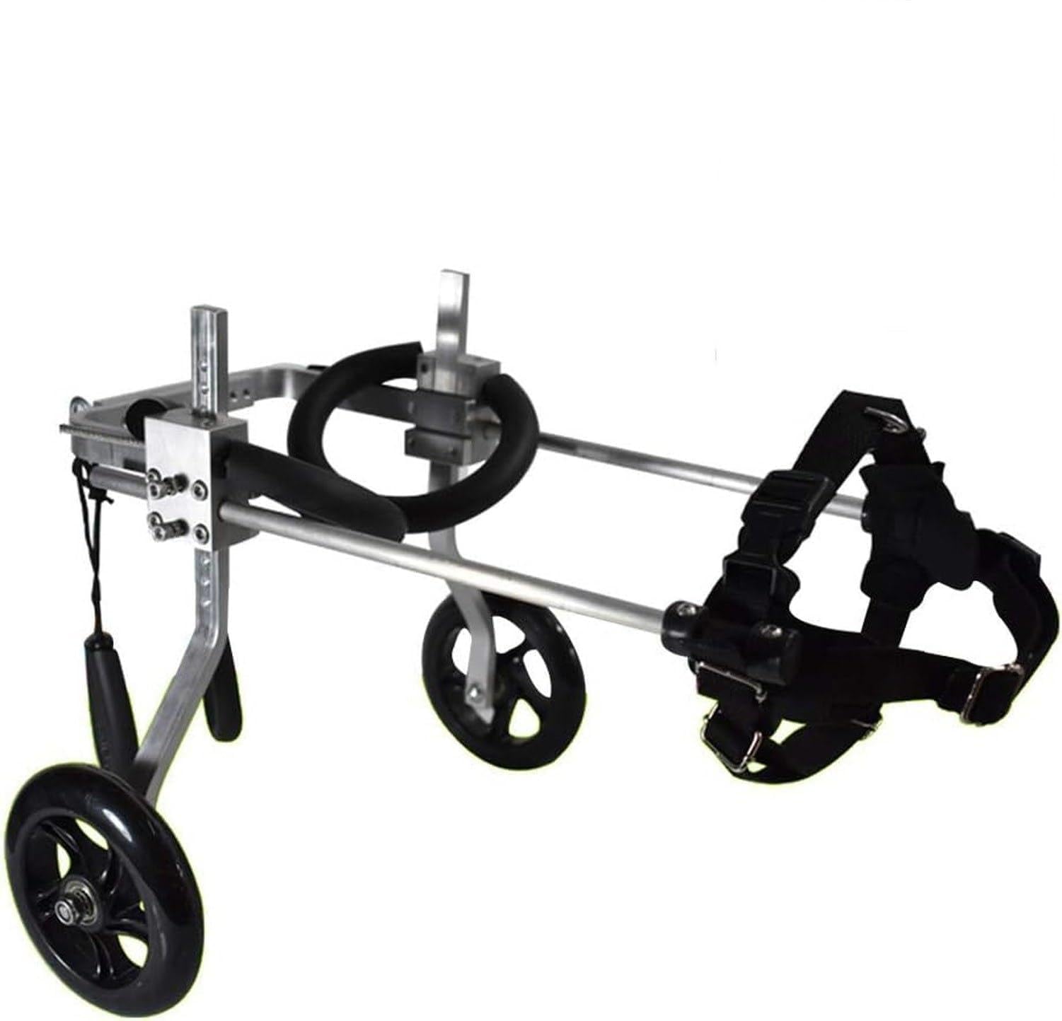 Carrello Porta Animali in Lega di Alluminio con Ruote per Cani e Gatti Disabili, Ausilio per la Deambulazione, Supporto Zampe Posteriori, Peso 9-16 kg, M-2, M-2