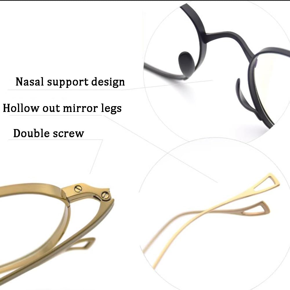 COKYIS Retro Sonnenbrille Golden Runder Lesebrille Progressive Multifokus Computerbrille Photochrome Presbyopie Lesehilfe Brille Titan Gleitsichtbrille (Color : Silver, Size : 3.5)