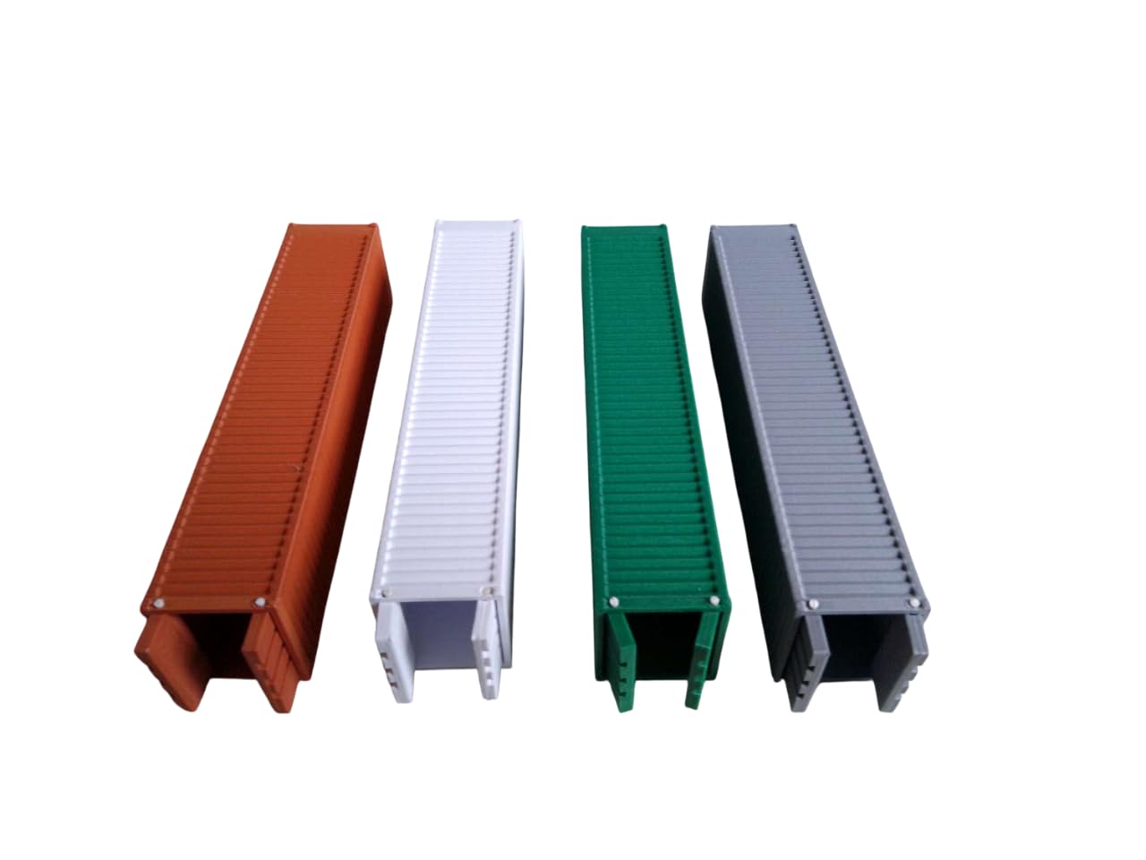 HO Scale 1:87 Model Train Shipping Container – Pack of 4 – Functional Open/Close Doors – 10ft (3m) Long – Realistic Diorama Accessories – Multiple Colors – Made In France (blue)