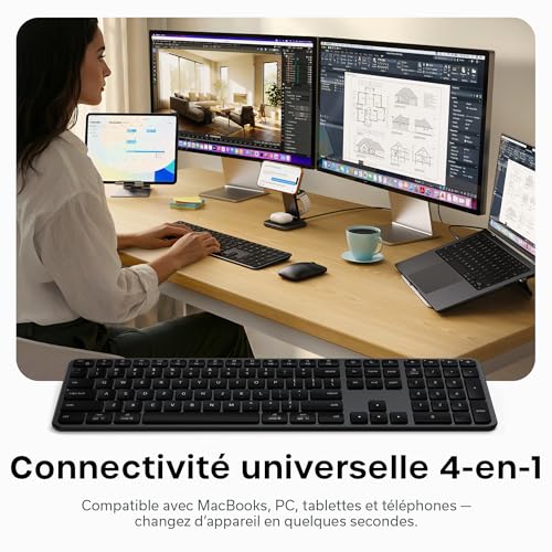 Clavier sans Fil Slim Satechi pour télétravail sur Mac Windows et Android - 3